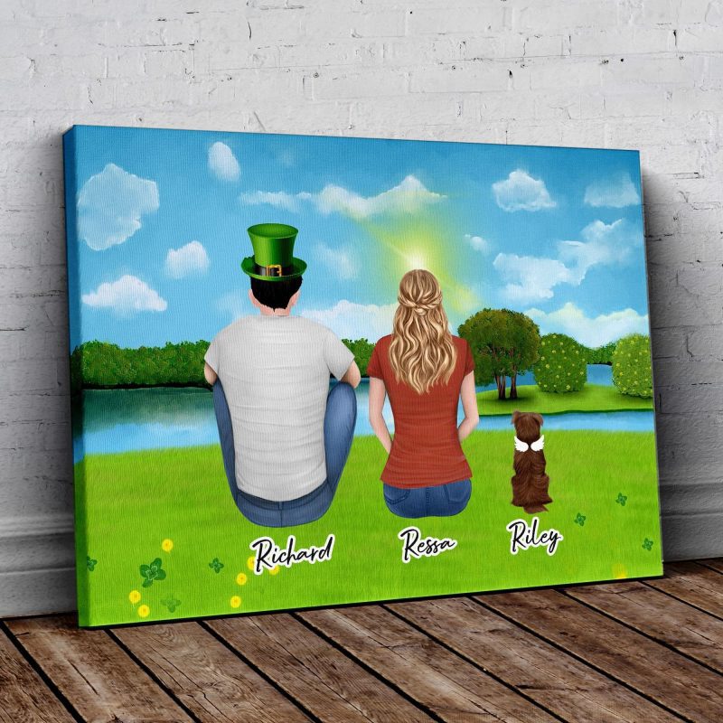 st patrick personalized pet and owner wrapped canvas alpha paw 1