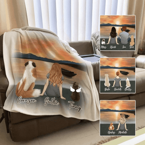 sunset personalized pet and owner blanket alpha paw 2