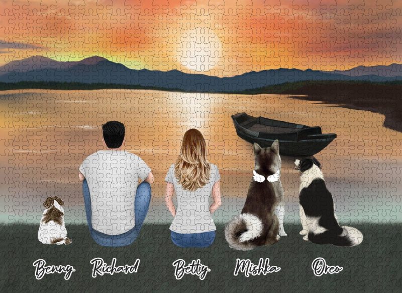 sunset personalized pet and owner puzzle alpha paw