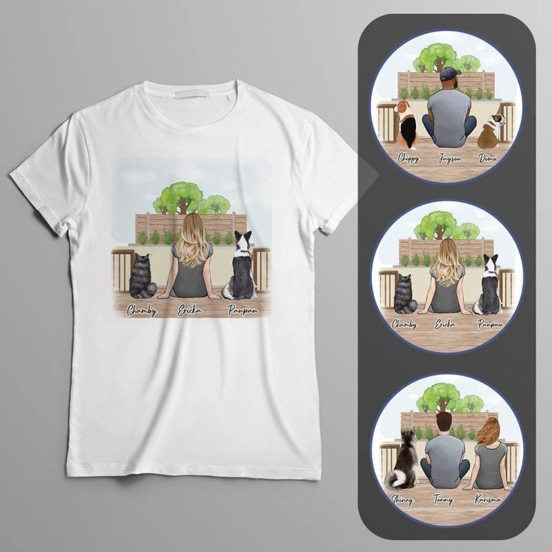 the backyard personalized pet and owner t shirt alpha paw