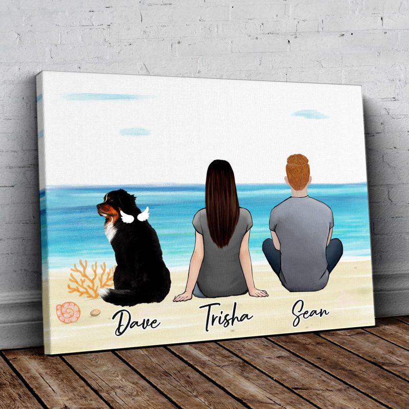 the beach personalzied pet and owner wrapped canvas alpha paw 1