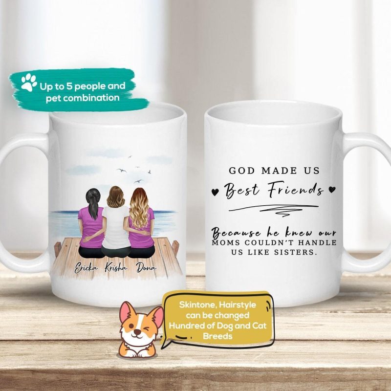 the dock personalized best friend or sisters coffee mug alpha paw 3