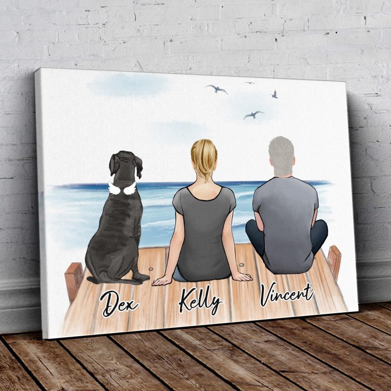 the dock personalized pet and owner wrapped canvas alpha paw 1