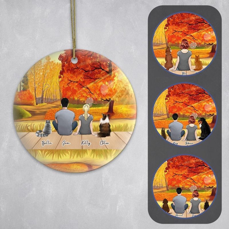 the fall circle ornament personalized pet and owner alpha paw