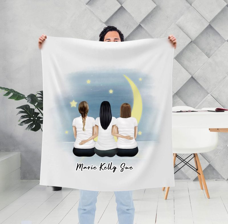 the moon personalized best friend sister blanket alpha paw