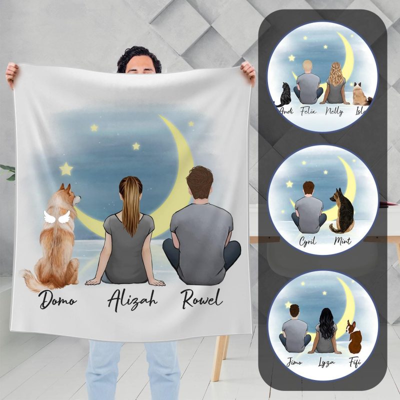 the moon personalized pet and owner blanket alpha paw 1