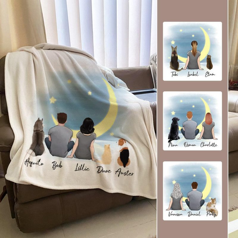 the moon personalized pet and owner blanket alpha paw 2