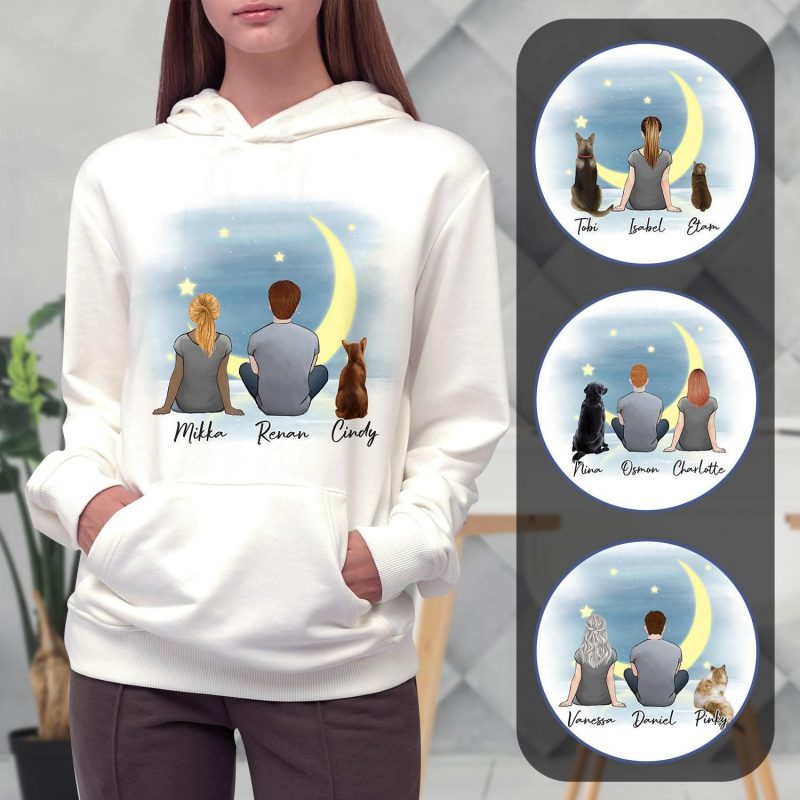 the moon personalized pet and owner hoodies alpha paw