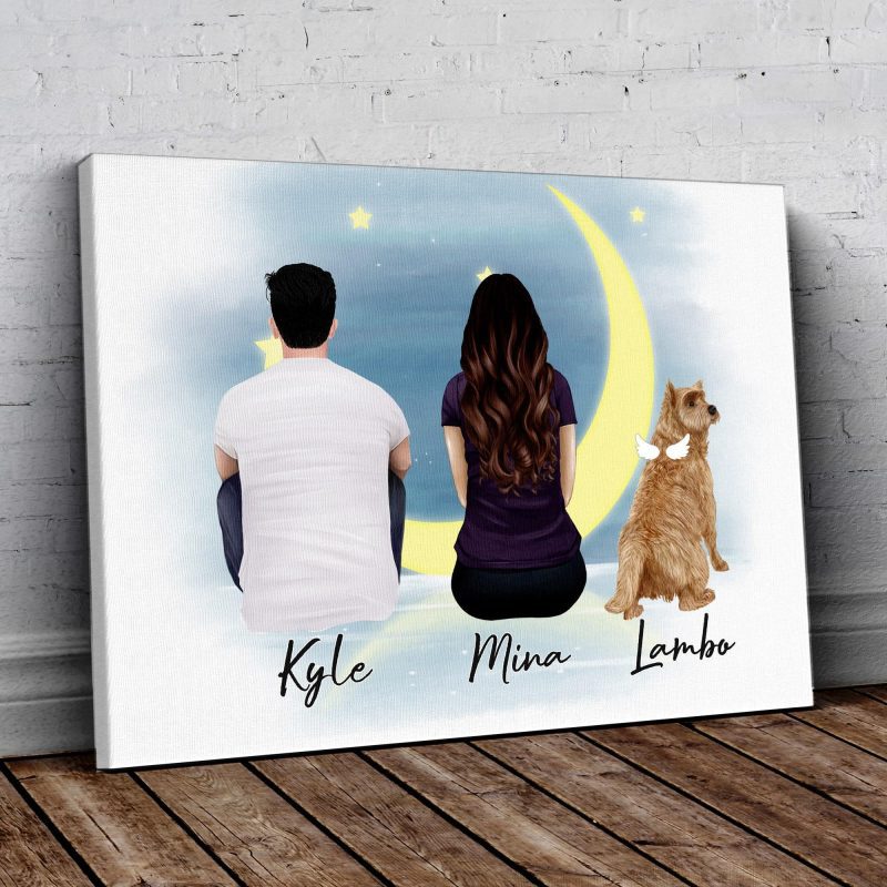 the moon personalized pet and owner wrapped canvas alpha paw 1