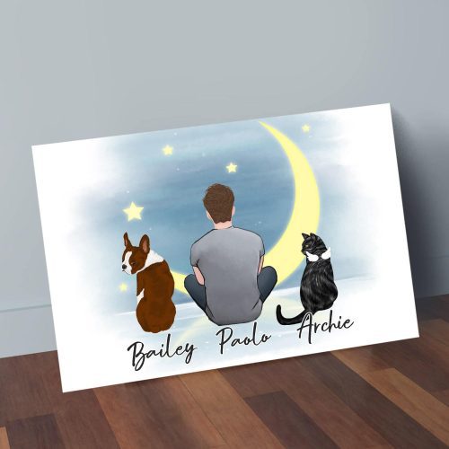 the moon personalized pet and owner wrapped canvas alpha paw 2