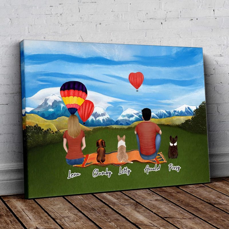 valentine day personalized pet and owner wrapped canvas alpha paw