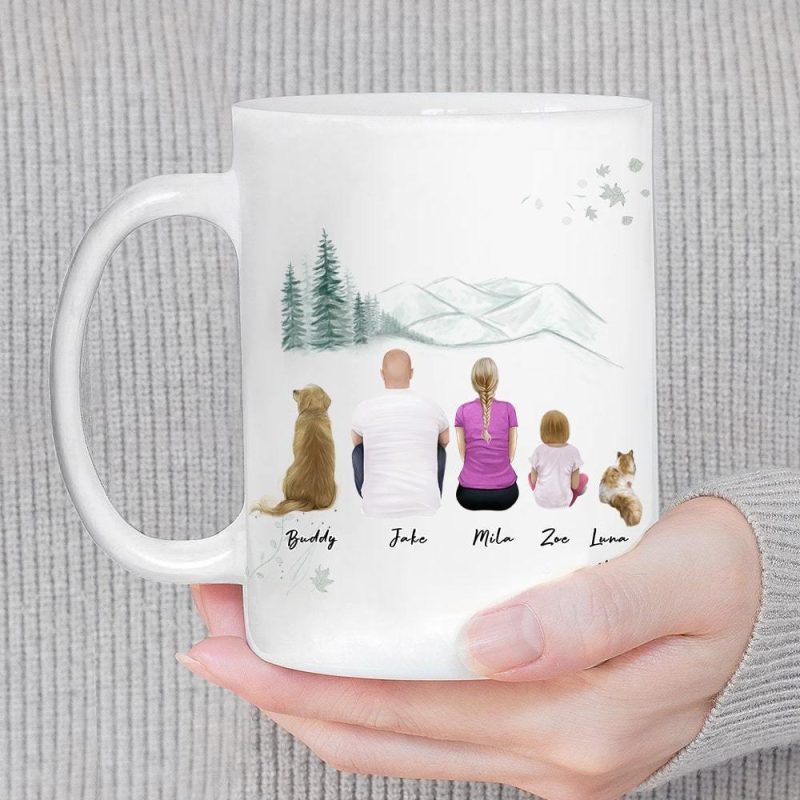 white mountains personalized family coffee mug alpha paw