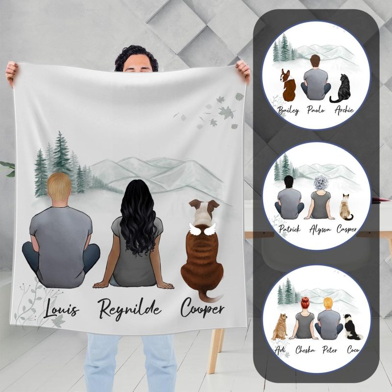 white mountains personalized pet and owner blanket alpha paw 1