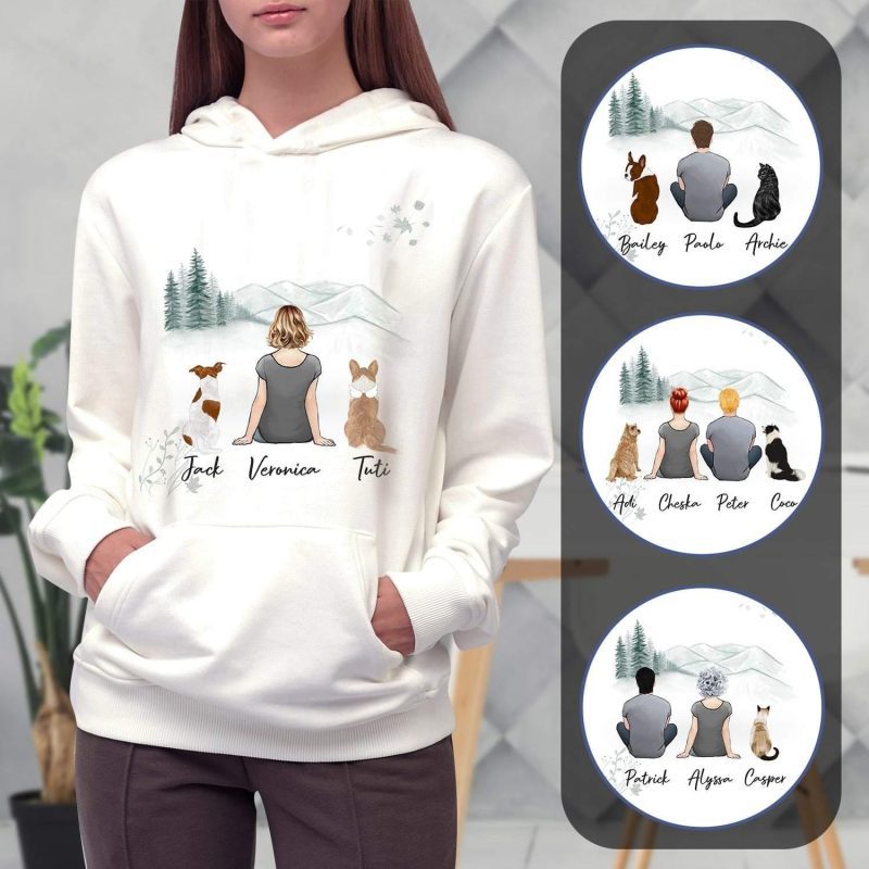 white mountains personalized pet and owner hoodies alpha paw