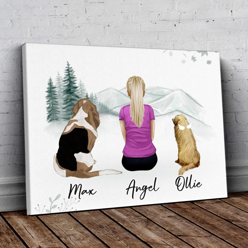 white mountains personalized pet and owner wrapped canvas alpha paw 1